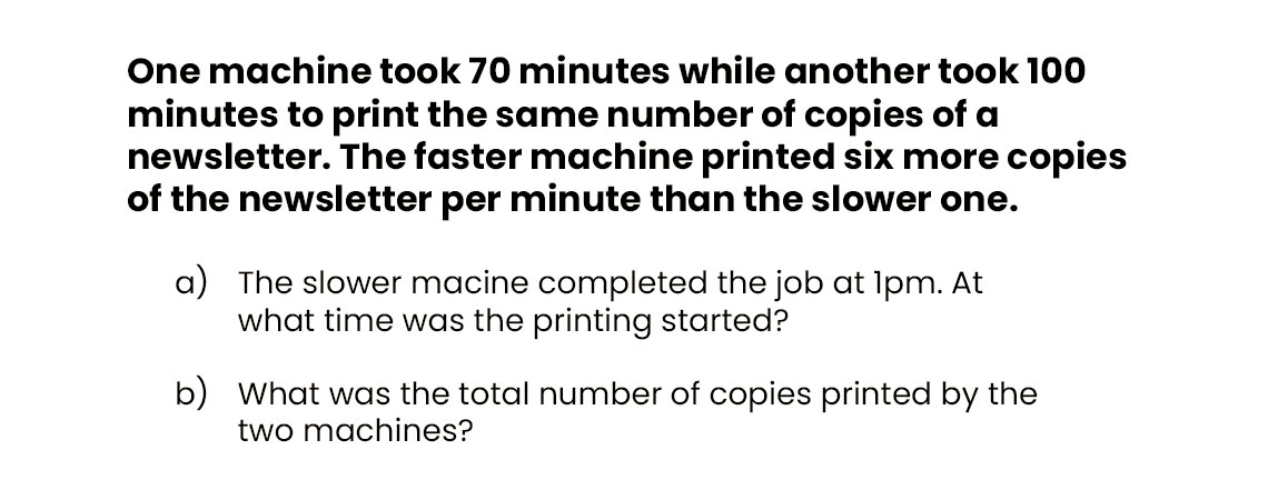 Hardest PSLE Math Questions - 2013 Printing Machines